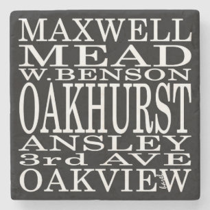 Oakhurst, Decatur Street Signs Marble Stone Coaste Stenen Onderzetter