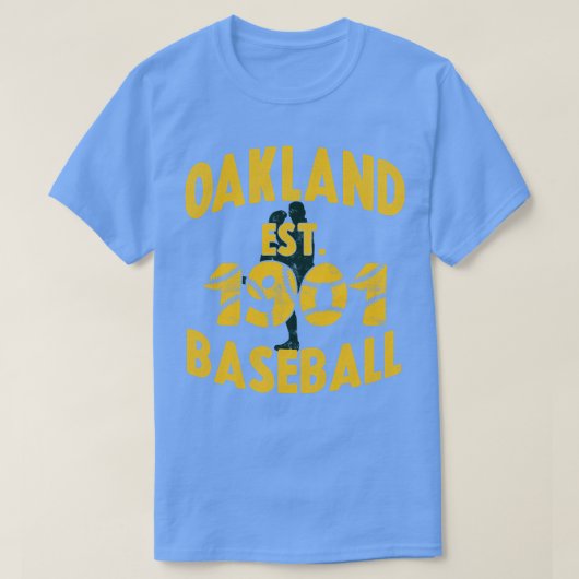  Oakland Baseball EST 1901 Baseball Pitcher T-shirt (Design voorkant)