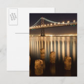 Oakland Bay Bridge night reflecties. Briefkaart (Voorkant / Achterkant)