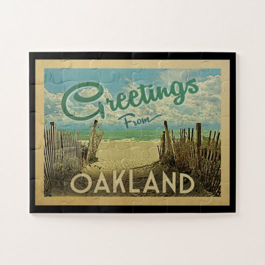 Oakland Beach Vintage Travel Legpuzzel (Horizontaal)