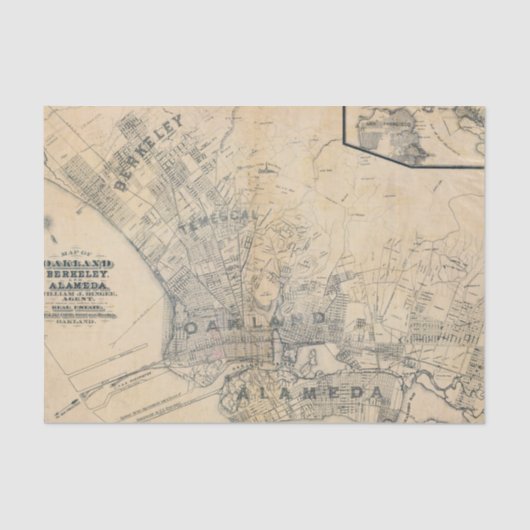 Oakland, Berkeley, Alameda Tissuepapier (Voorkant)