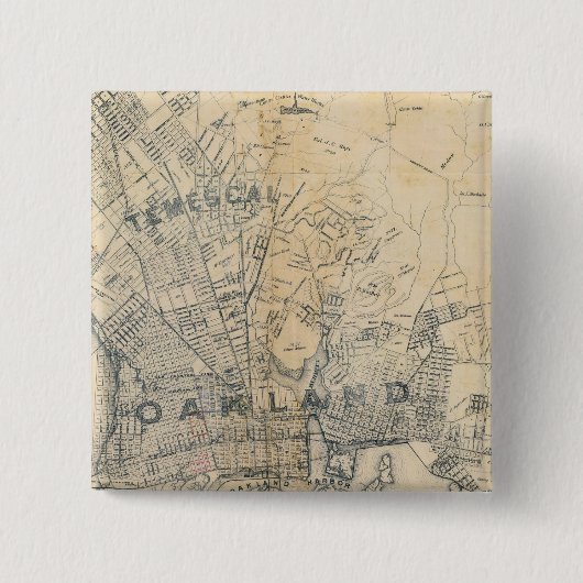 Oakland, Berkeley, Alameda Vierkante Button 5,1 Cm (Voorkant)