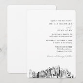 Oakland bruiloft elegante skyline uitnodiging (Voorkant / Achterkant)