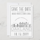 Oakland Bruiloft Gestileerde Silhouet Save the Dat Kaart (Voorkant)