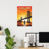 Oakland California Bay Bridge Sunset  Poster (Thuiskantoor)