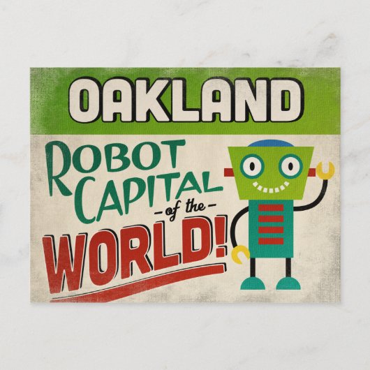 Oakland California Robot - Funny  Briefkaart (Voorkant)