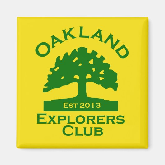 Oakland Explorers Club Magnet Magneet (Voorkant)
