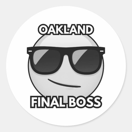 Oakland Final Boss Cool Emoji Sticker (Voorkant)