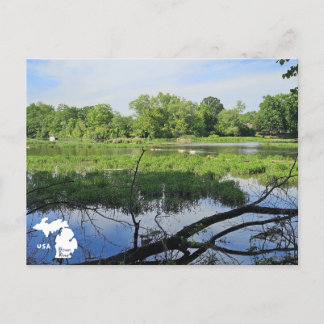 Oakland Metropark Zwanen met Logo Briefkaart
