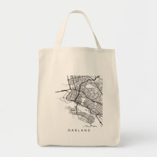 Oakland Minimalist City Street Map Dark Design Tote Bag