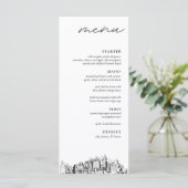 Oakland Skyline Modern Mariage Diner Menu (Debout devant)