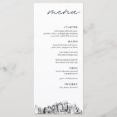 Oakland Skyline Modern Mariage Diner Menu (Devant)