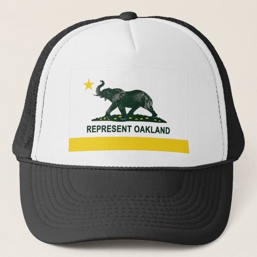 Oakland State Flag (Light)-olifant 2 Trucker Pet (Voorkant)