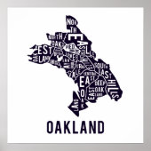 Oakland Typographic Map Poster (Voorkant)