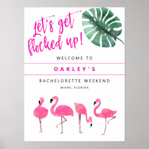 OAKLEY Flamingo Hot Pink Bachelorette Welkom Poster