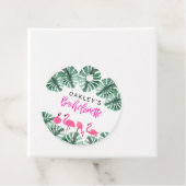 OAKLEY Hot Pink Tropical Flamingo Bachelorette Bedankjes Labels (In situ)