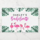 OAKLEY Hot Pink Tropical Flamingo Bachelorette Ch Sparkling Wijnetiket (Enkel label)