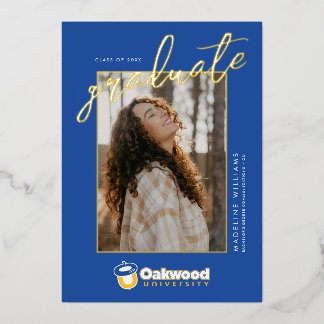 Oakwood Universiteit Afstuderen Folie Uitnodiging