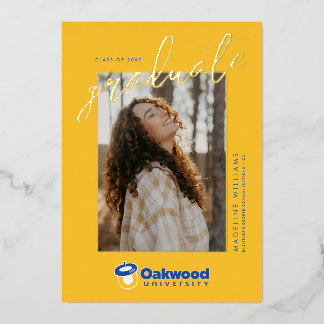 Oakwood Universiteit Afstuderen Folie Uitnodiging