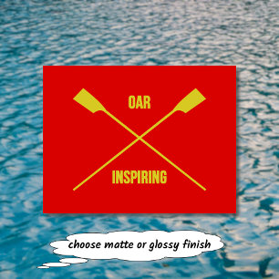 Oar inspirerende slogan en gekruiste oorlogen rood briefkaart