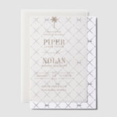 OASIS Beach Taupe Wedding Vellum Uitnodigingen (Offset (Uitnodiging))