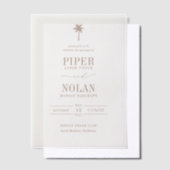 OASIS Beach Taupe Wedding Vellum Uitnodigingen (Offset)