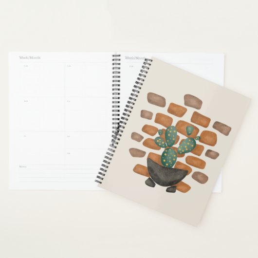 Oasis de Cactus : Décor de mur de briques inspiré  (Devant avec enveloppe)