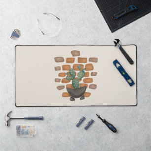 Oasis de Cactus : Décor de mur de briques inspiré