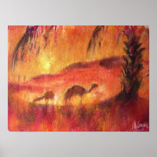 Oasis in de Sahara Poster (Voorkant)