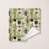 Oasis intérieure | Motif de ligne Plante (Gant de toilette)