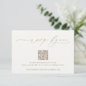 OASIS Minimalist Wedding QR-code RSVP Kaartje (Staand voorkant)
