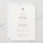 OASIS Palm Tree Taupe Wedding Kaart (Voorkant)