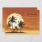 Oasis Sunset Invitation Kaart (Voorkant / Achterkant)