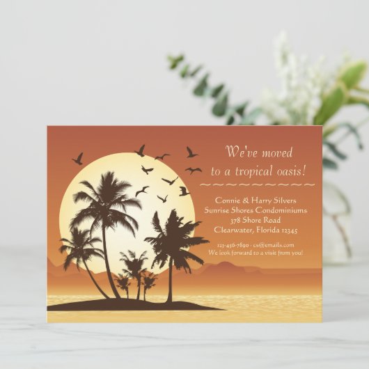 Oasis Sunset Moving Faire-part (Debout devant)