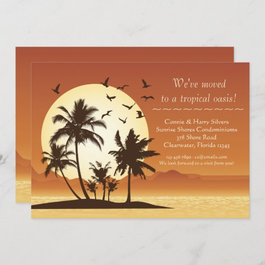 Oasis Sunset Moving Faire-part (Devant / Derrière)