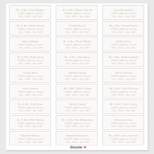 OASIS Taupe Guest Address Labels (Vel)