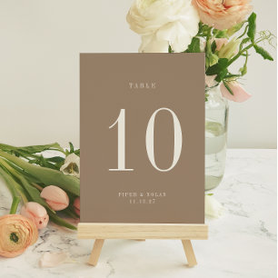 OASIS Taupe Huwelijk Tafel Nummerkaart Kaart