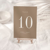 OASIS Taupe Wedding Table Number Card Kaart