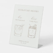 OASIS Wedding Signature Drinks Reclamebord Met Voetstuk (Voorkant)