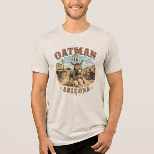Oatman Arizona Historische Route 66 Wilde Ezel Tri-Blend Shirt
