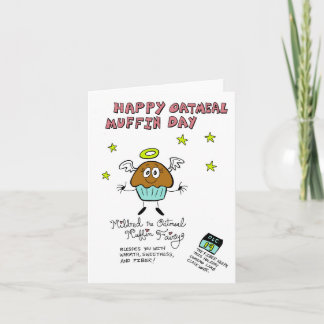 Oatmeal Muffin Day Greeting Card Kaart
