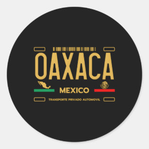 Oaxaca Mexico License Bord Aesthetische Oaxaca Ronde Sticker
