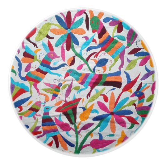 Oaxaca Mexico Mexican Mayan Hispanic etnic Boho Keramische Knop (Voorkant)