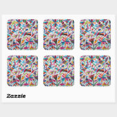 Oaxaca Mexico Mexican Mayan Hispanic etnic Boho Vierkante Sticker (Vel)