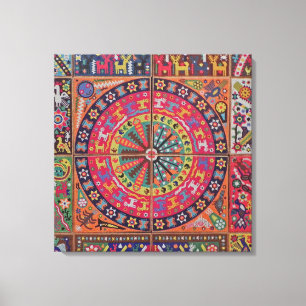 Oaxaca Mexico Mexican Tribal Art Boho Travel Canvas Afdruk