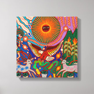 Oaxaca Mexico Mexican Tribal Art Boho Travel Canvas Afdruk