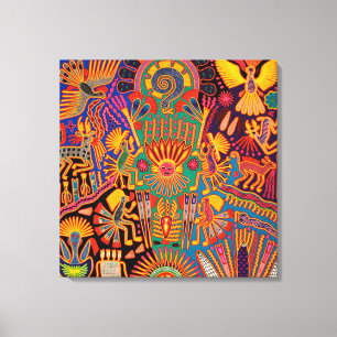 Oaxaca Mexico Mexican Tribal Art Boho Travel Canvas Afdruk