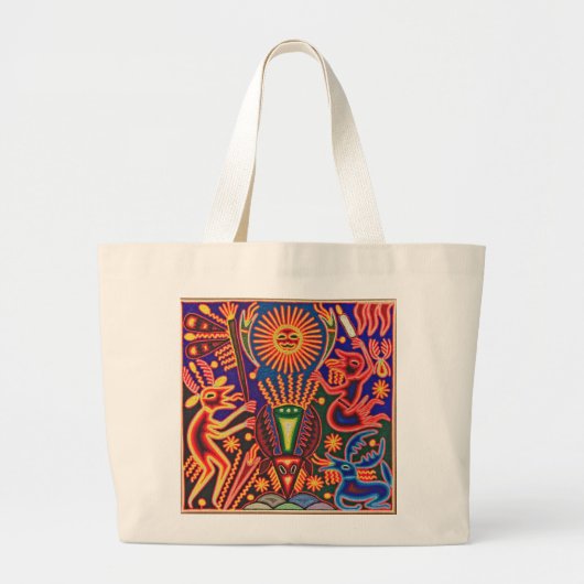 Oaxaca Mexico Mexican Tribal Art Boho Travel Grote Tote Bag (Voorkant)