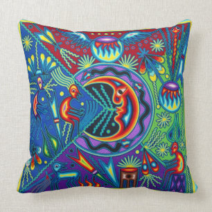 Oaxaca Mexico Mexican Tribal Art Boho Travel Kussen