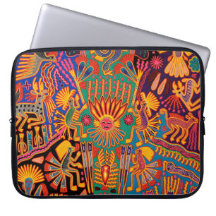Oaxaca Mexico Mexican Tribal Art Boho Travel Laptop Sleeve
